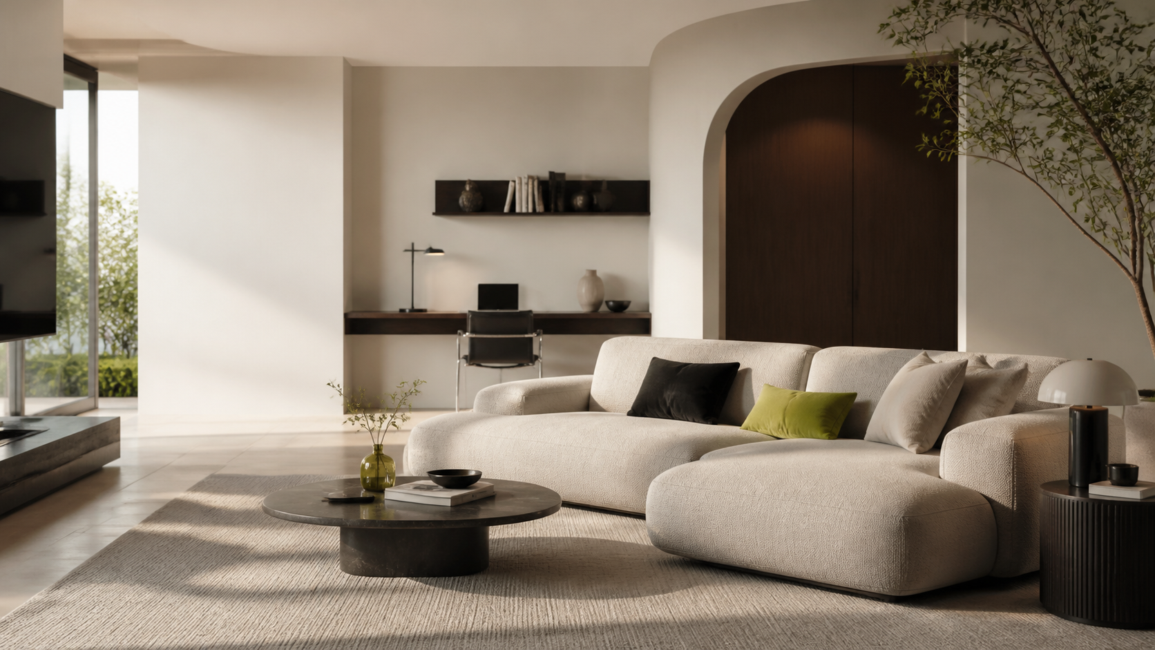 Modern comfortable European living room