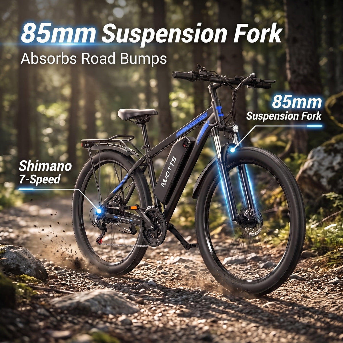 85mm前叉避震与Shimano 7速变速